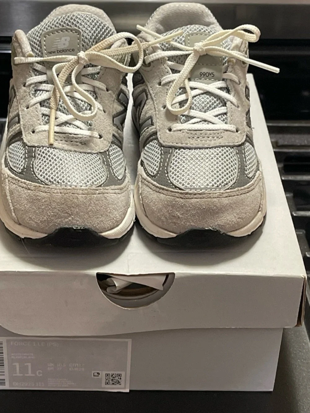 New Balance Kids Grey and Tan Sneaker Trainers
